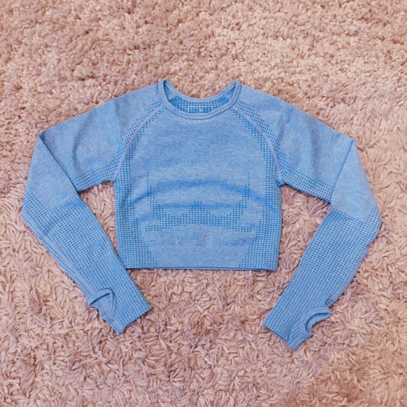 2Pc Baby Blue Vital Seamless Legging + Top Set - Picture 4 of 7